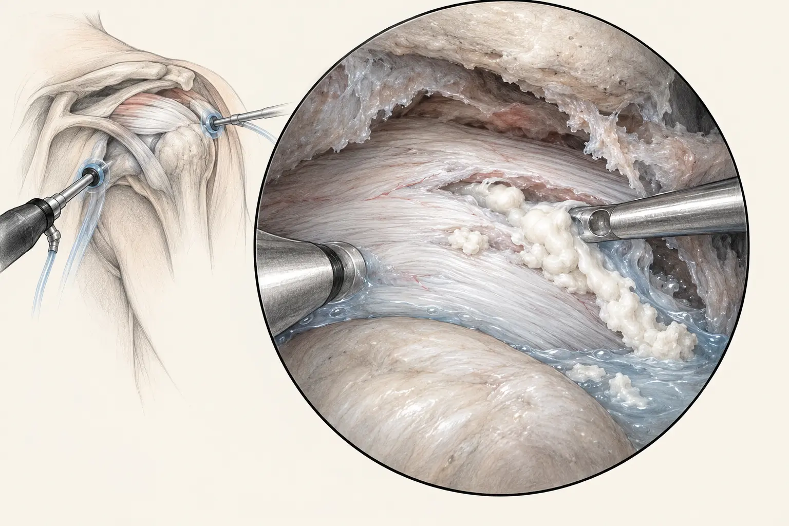 Exérèse arthroscopique d’une pâte calcifiée du tendon supra-épineux