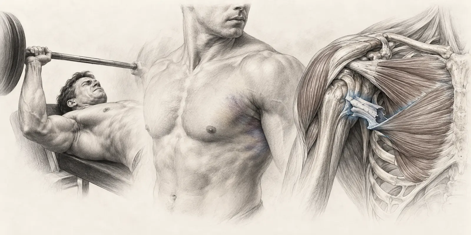 Développé couché, perte du pli axillaire et rupture du tendon du grand pectoral à son insertion humérale